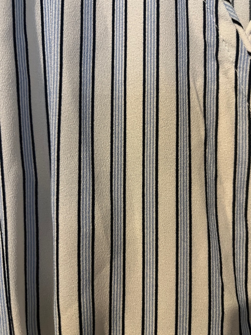 Time and Tru Blue and White Striped Long Sleeve Wrap Dress - Picture 3 of 11